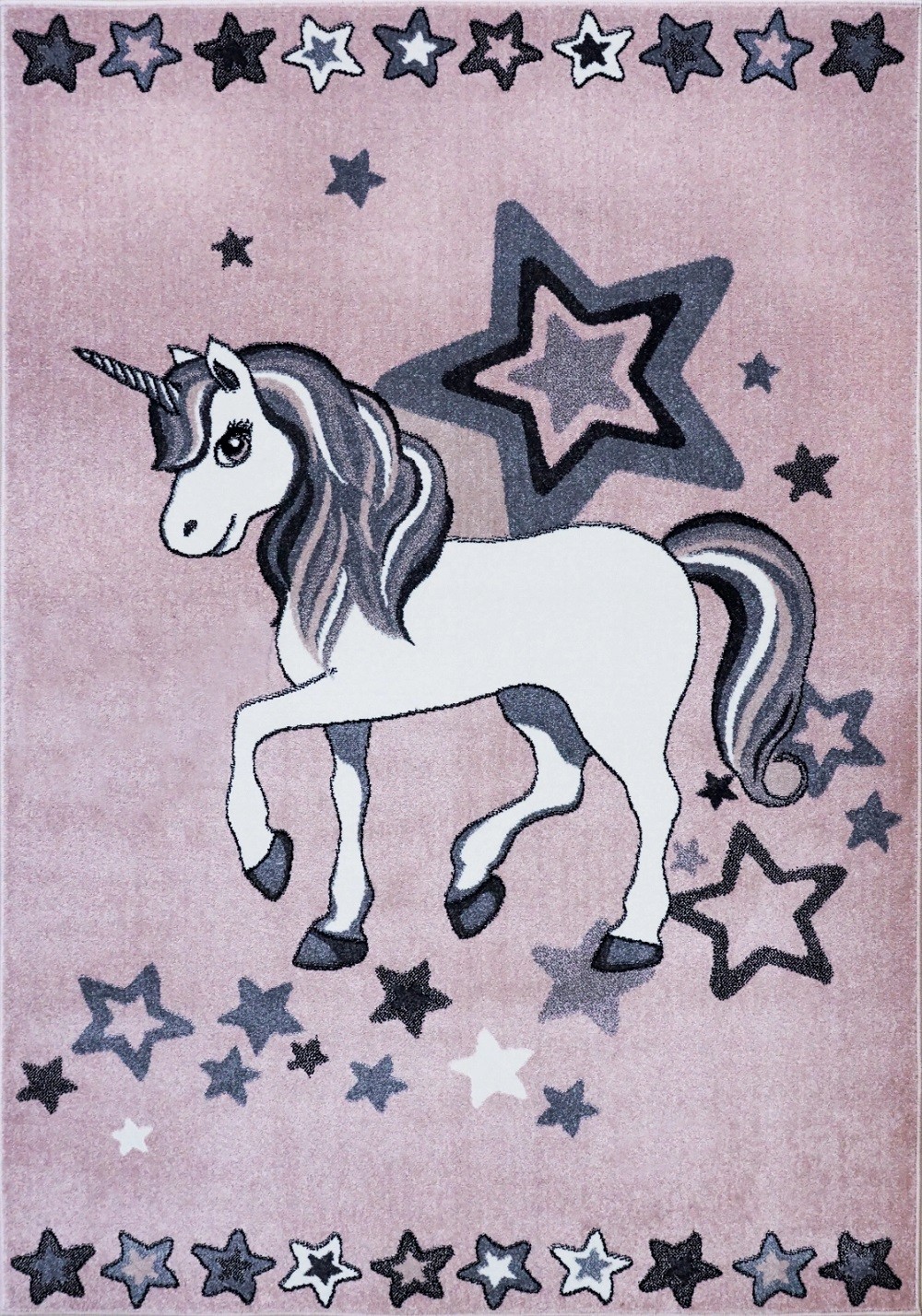 Covor copii roz cu unicorn