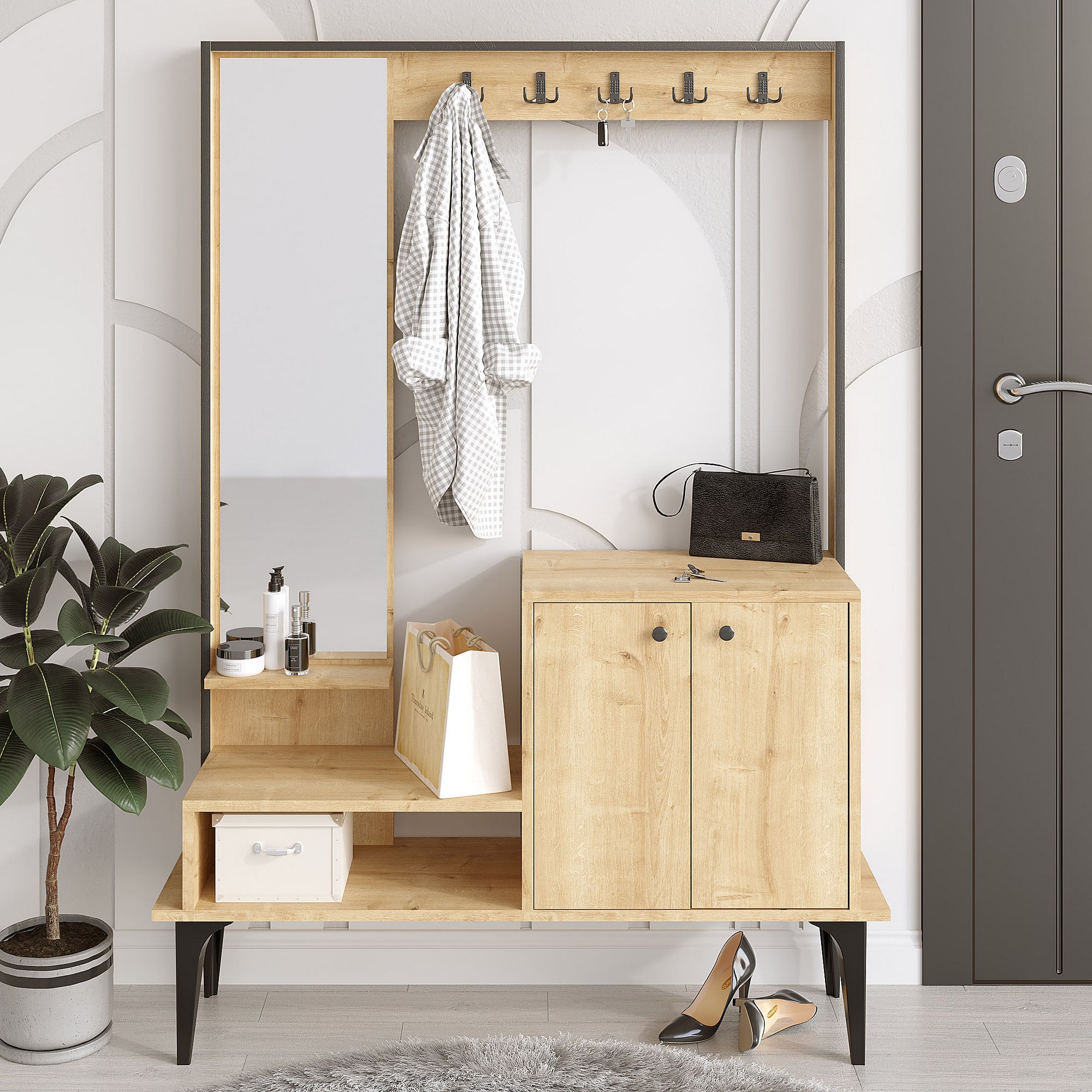 Cuier Culoare Stejar 114 X 170 X 35 Andy