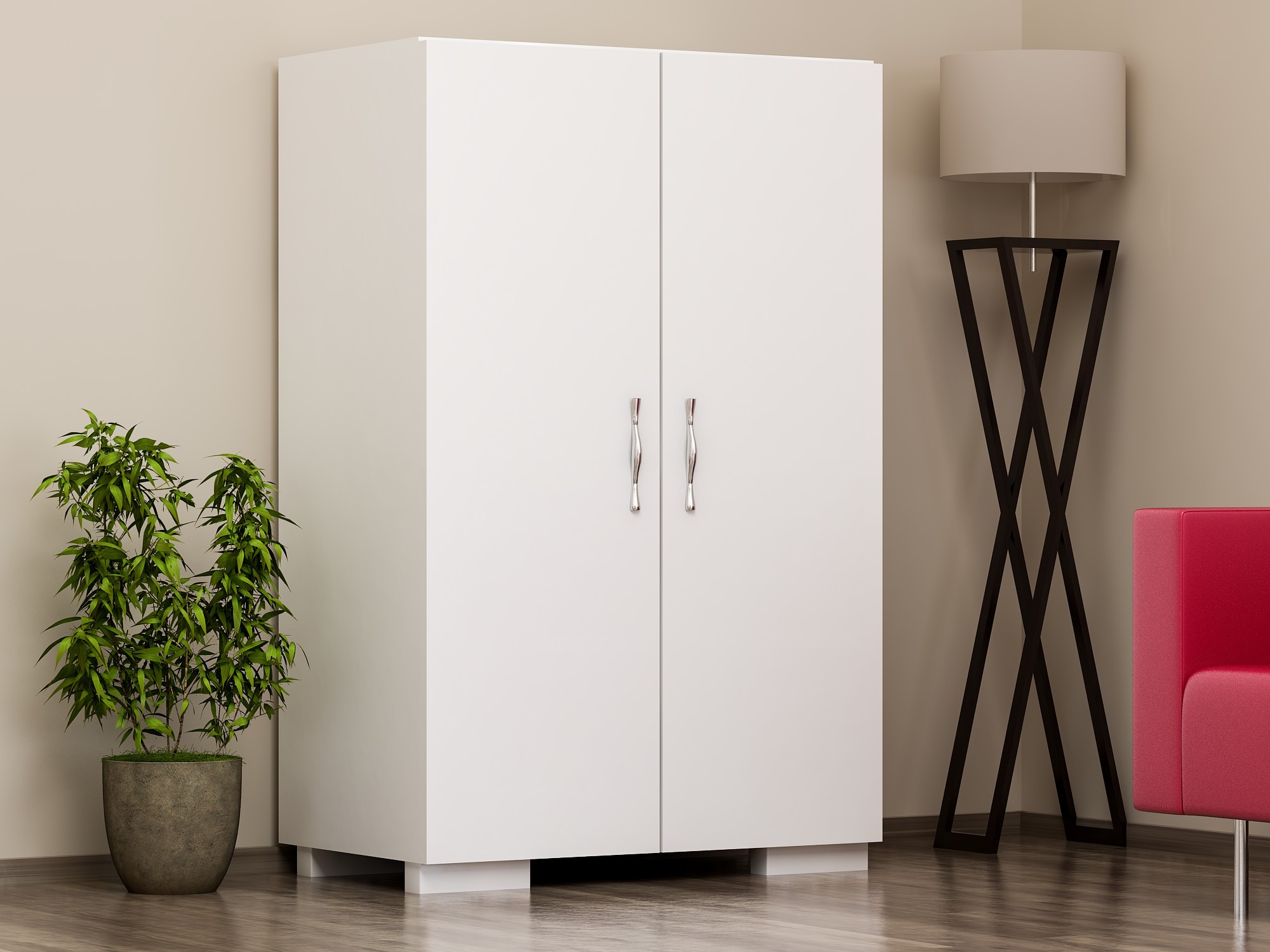 Dulap Hol cu rafturi Mada4 Ayak - White 60 X 94 X 35