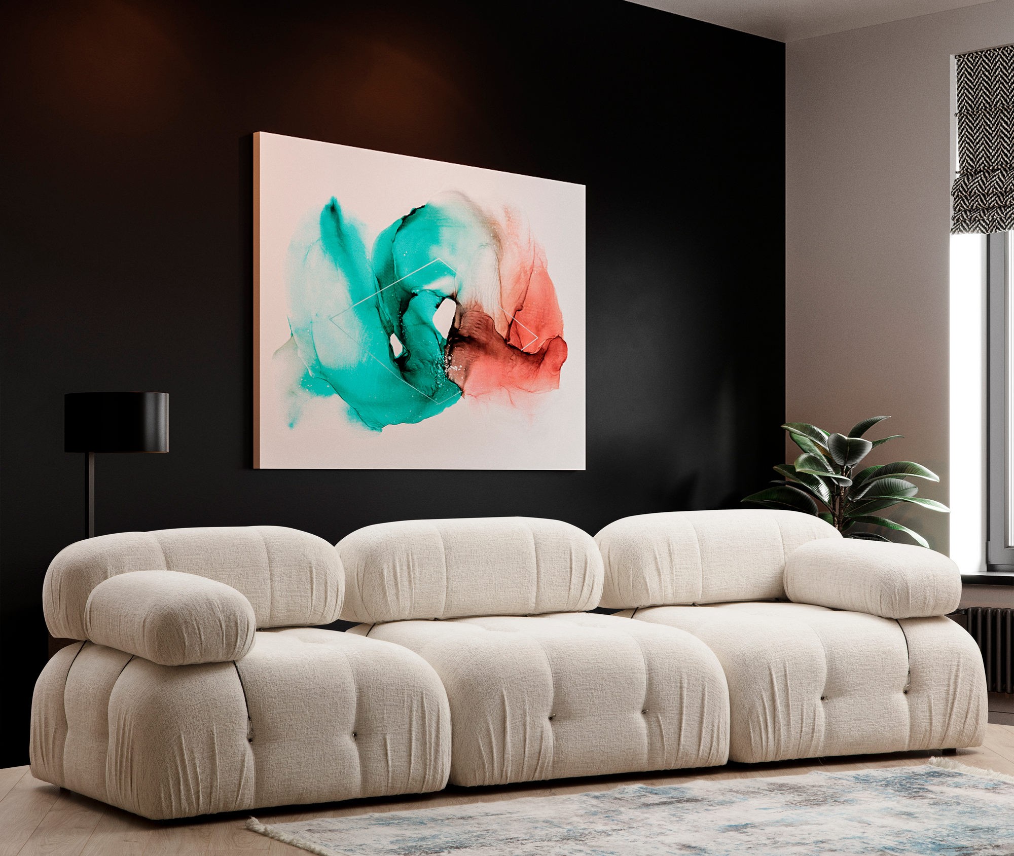 Canapea 3 Locuri Crem Bubble 3 Seater ( L1-O1-1R) - Bouclette