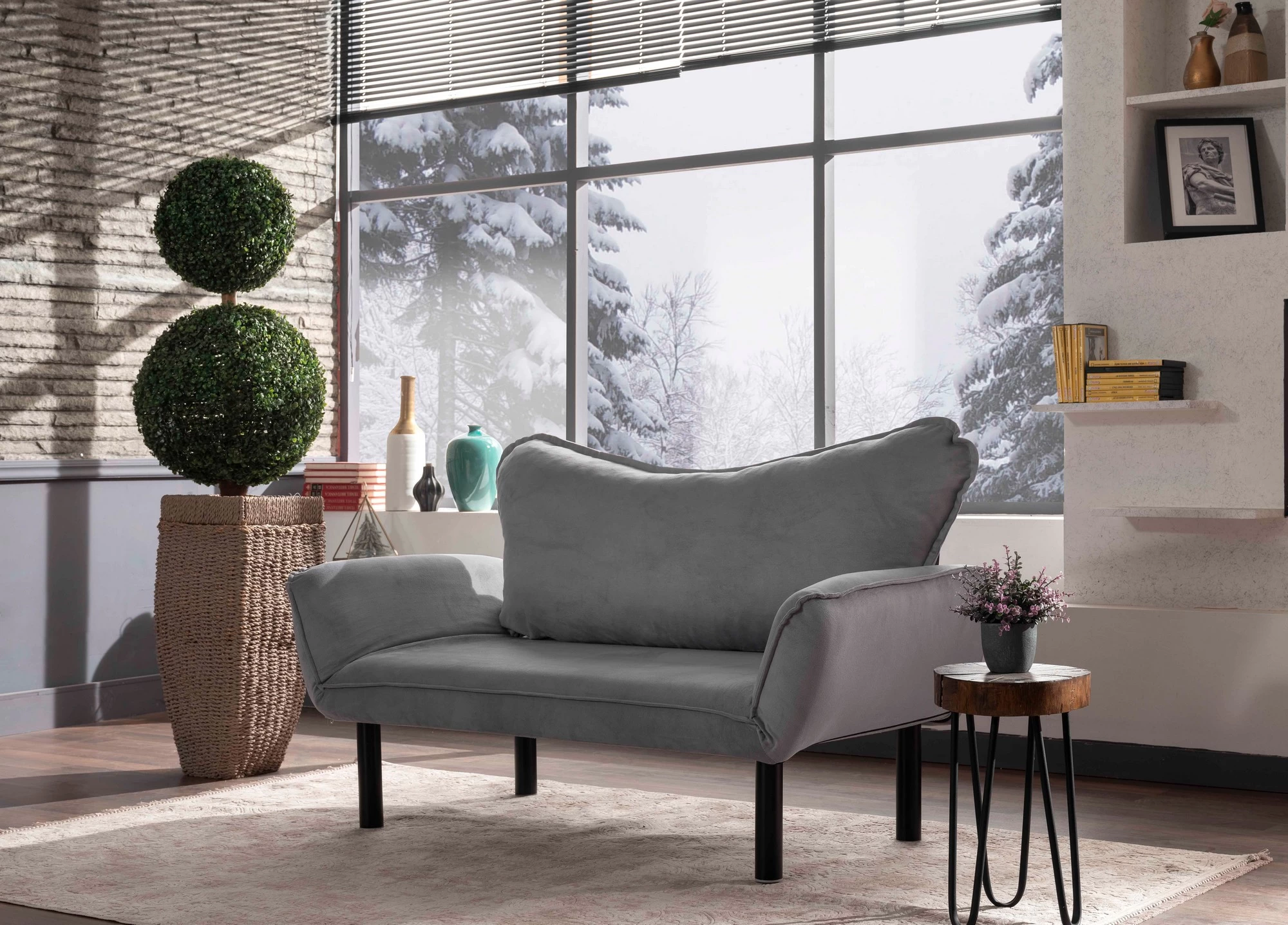 Canapea 2 Locuri Chatto - Grey 140 X 70 X 65