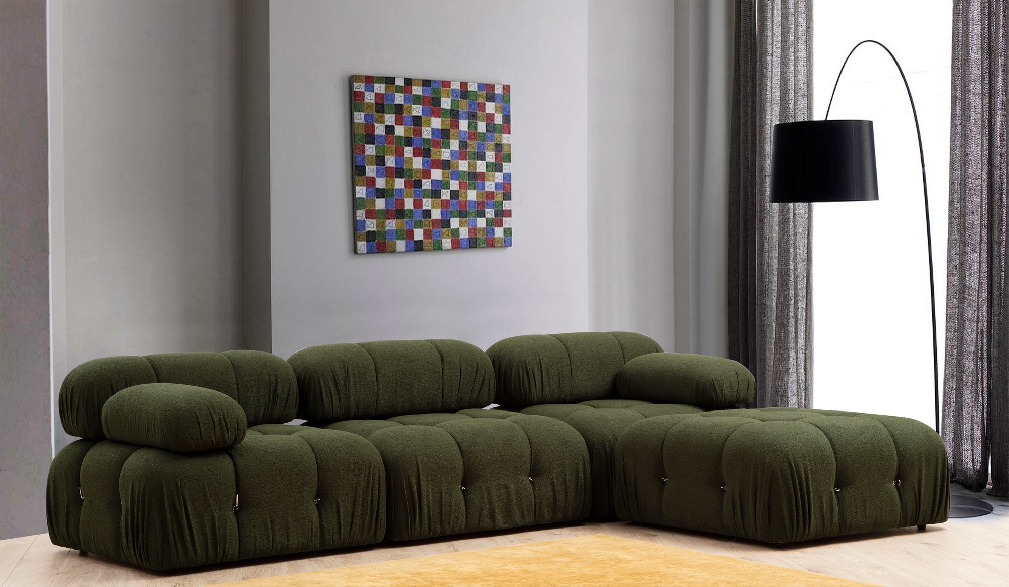 Canapea Tip Coltar Bubble Green L1-O1-1R-PUF