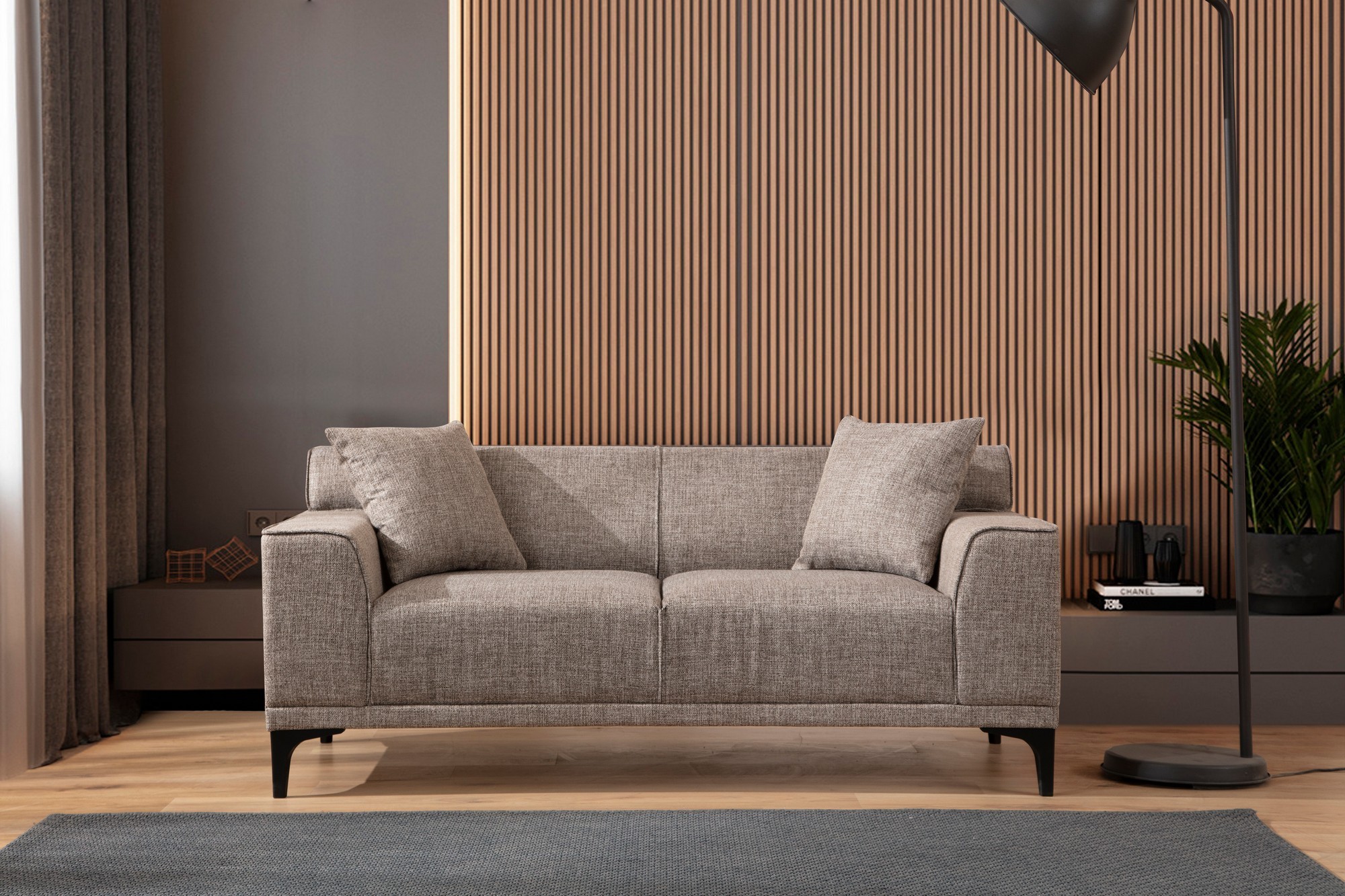Canapea cu 2 Locuri Petra 2 - Fawn 163 X 86 X 69
