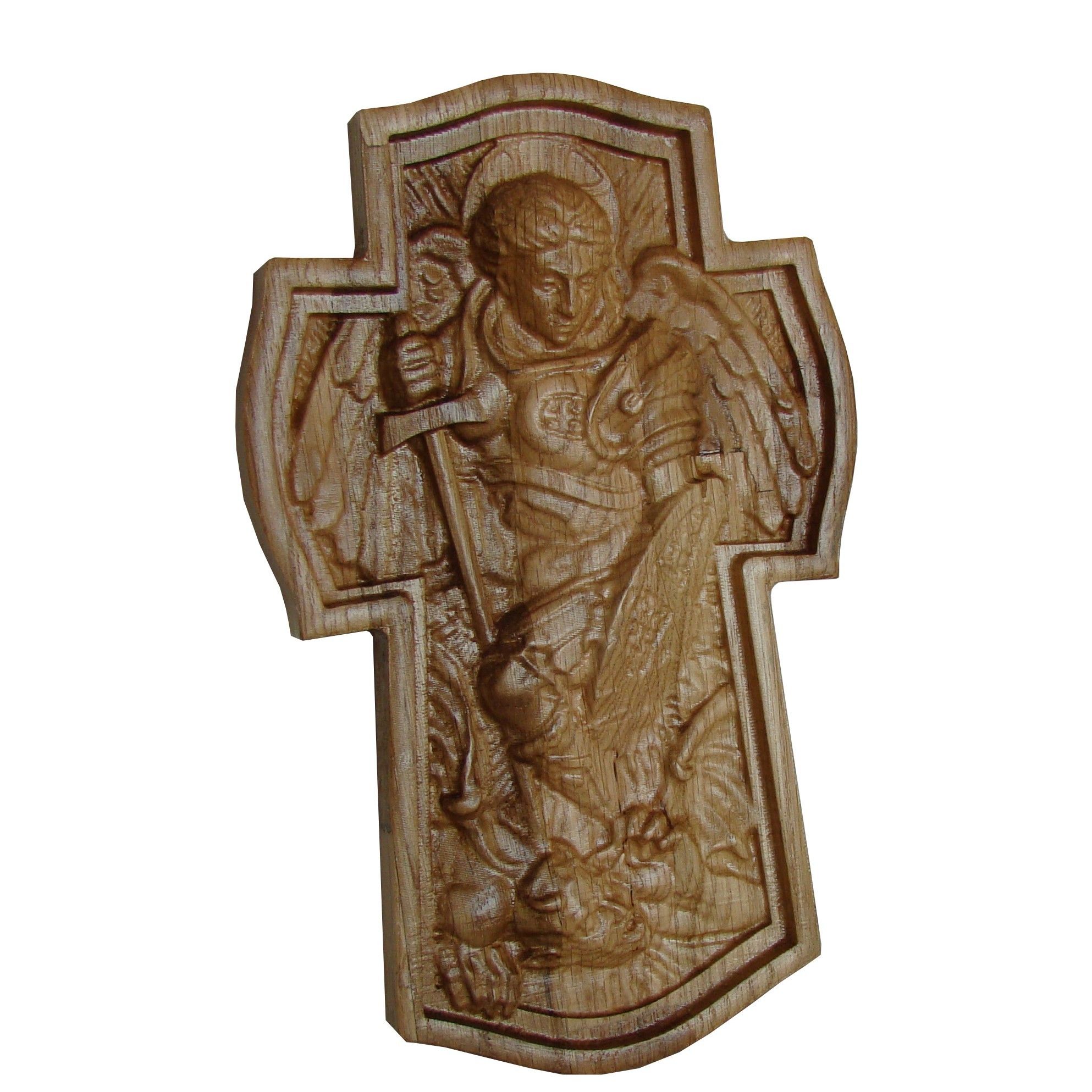 Arhanghelul Mihail biruind pe Satana. dimensiune 16.5x10 cm