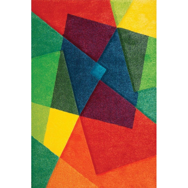 Covor polipropilen de calitate abstract cu forme colorate
