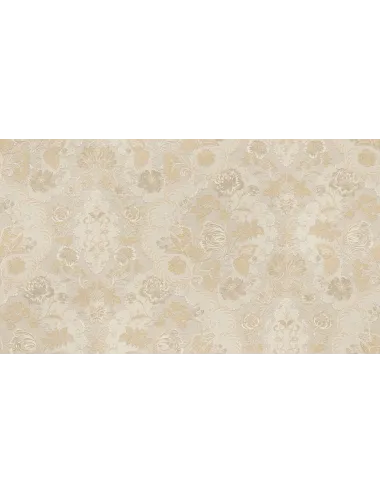 Tapet gri deschis cu model floral crem - 1