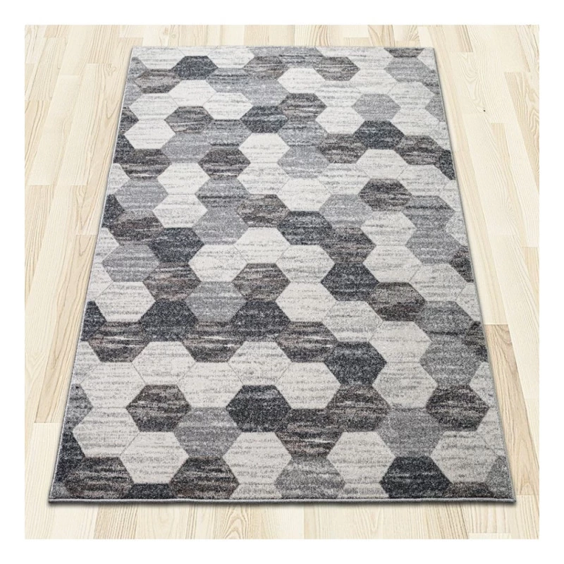 Covor Beenom design geometric gri-bej 1004-125  - 2