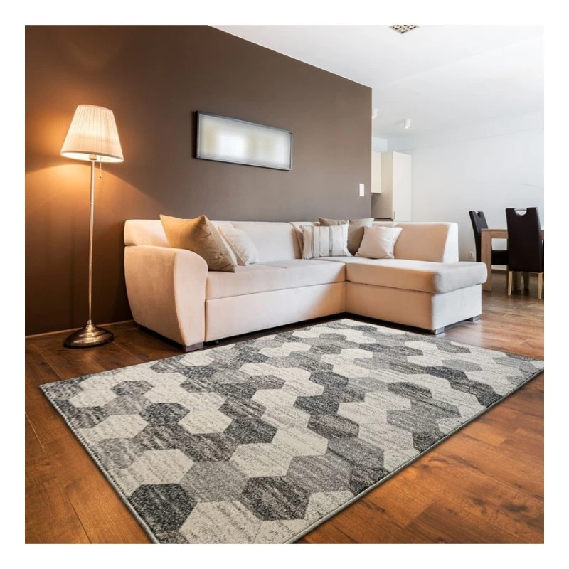 Covor Beenom design geometric gri-bej 1004-125 - 4 Covor Beenom design geometric gri-bej 1004-125 - 4