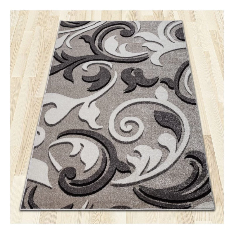 Covor Phoenix model floral gri-negru-crem 3014-244  - 3