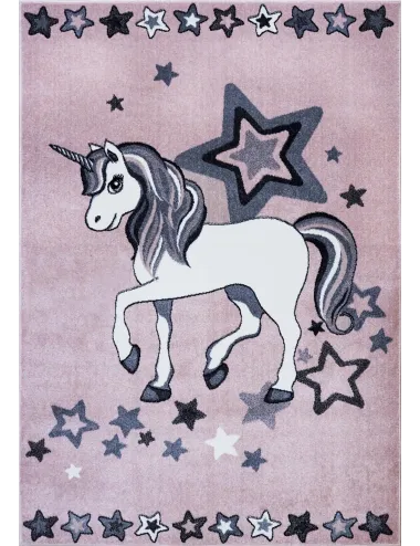 Covor copii roz cu unicorn  - 1