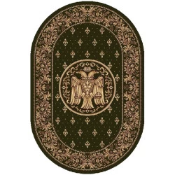 Covor Vultur Bicefal Verde Oval - 1