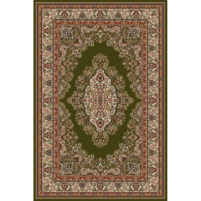 Covor verde floral cu medalion 1524 - 1 Covor verde floral cu medalion 1524 - 1