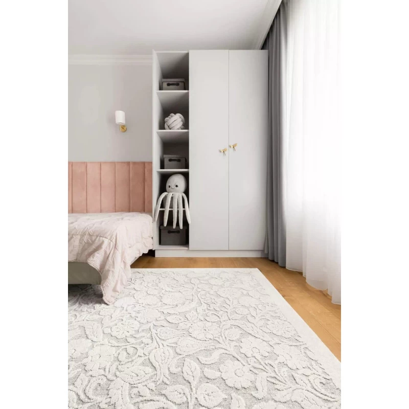 Covor lână în reliel Alulala light grey  - 2