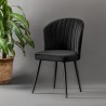 Set 4 scaune tapitate Rubi culoare negru si picioare metalice - 1