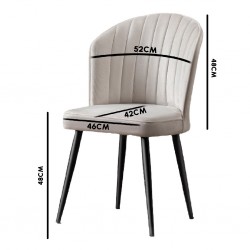 Set 4 scaune tapitate Rubi culoare negru si picioare metalice - 3