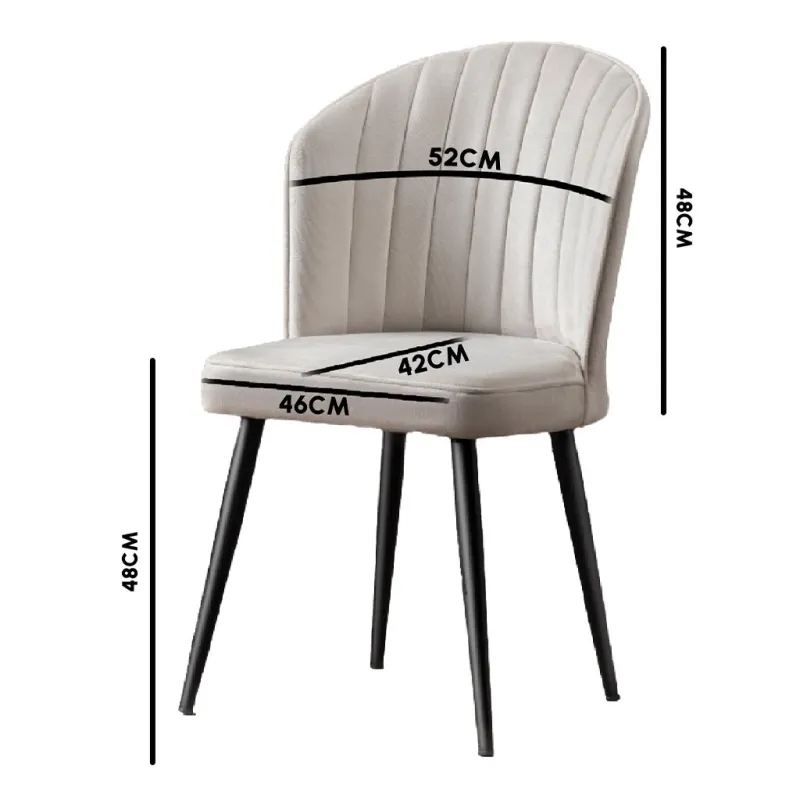 Set 4 scaune tapitate Rubi culoare negru si picioare metalice  - 3