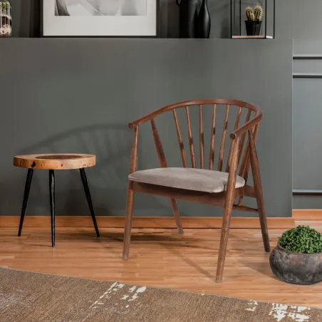 Scaun Sufragerie Albero48 Walnut Beige  - 1
