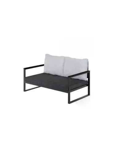 Canapea de gradina cu 2 locuri MTLBHC120001 Negru - Antracit - 1