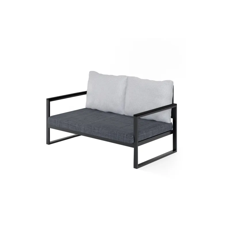 Canapea de gradina cu 2 locuri  Gri-Negru MTLBHC120002  - 1