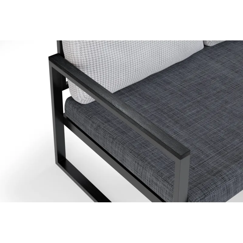 Canapea de gradina cu 2 locuri  Gri-Negru MTLBHC120002  - 3