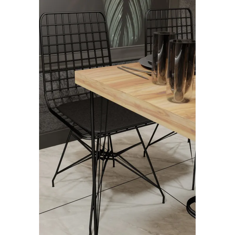 Set masa si 4 scaune negre Nmsymk001  - 3