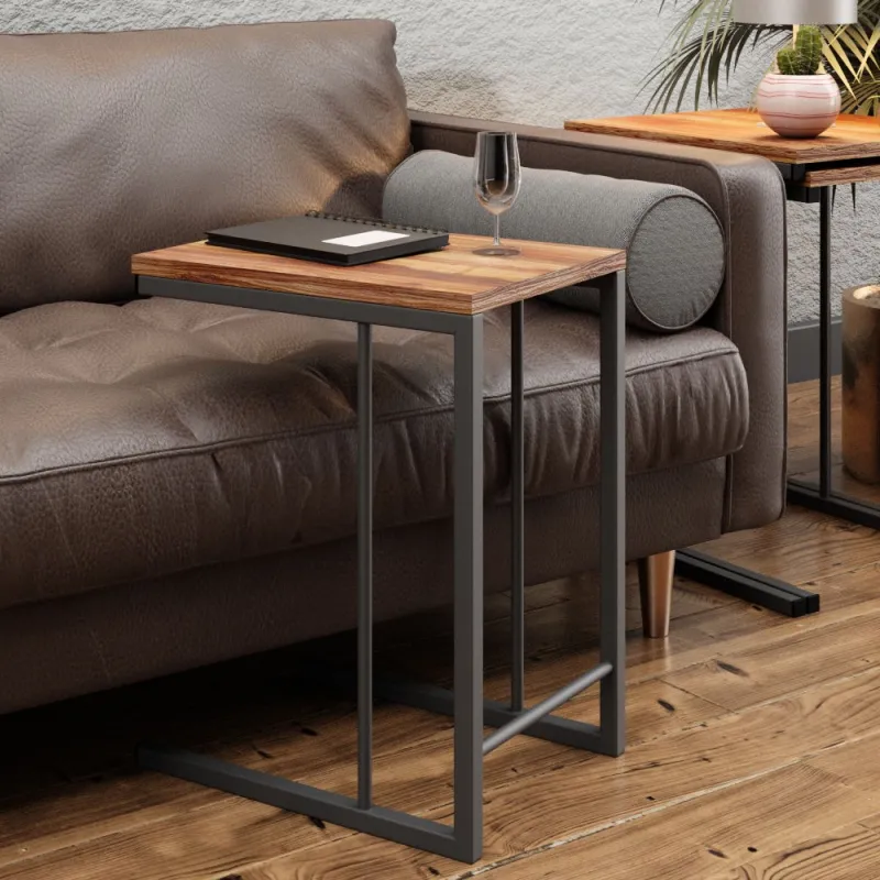 Set Masute cafea 3 bucati culoare stejar  - 2