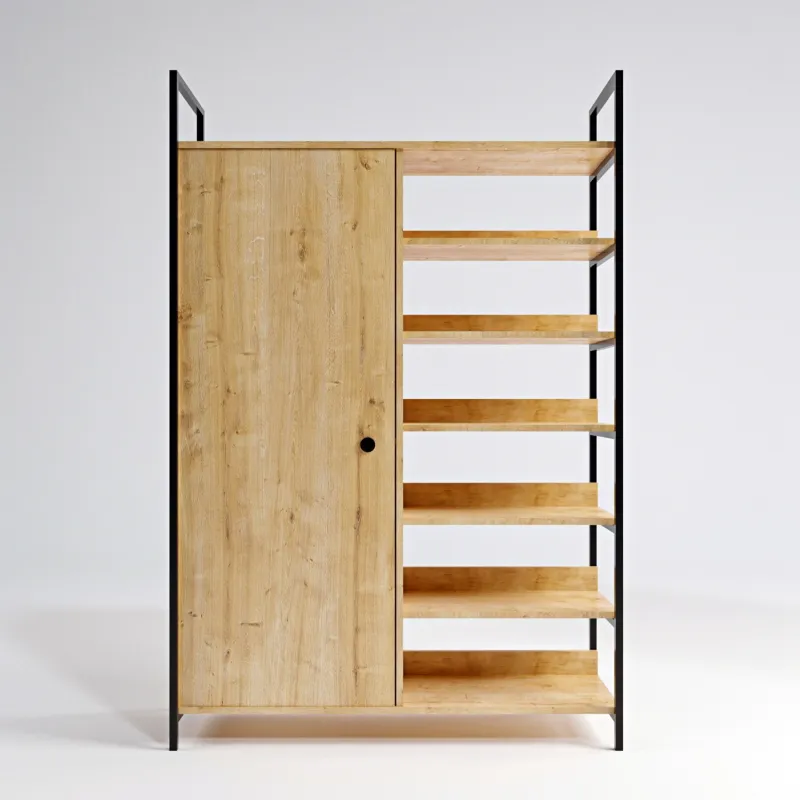 Dulap cu usa si polite culoare stejar Ruzgar- L613  - 4