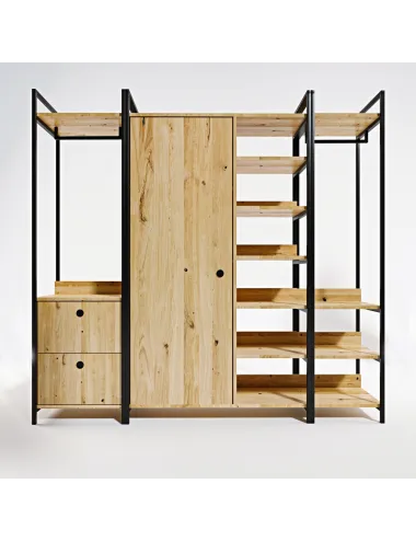 Dulap modern stil industrial culoare stejar Okan - L600  - 4