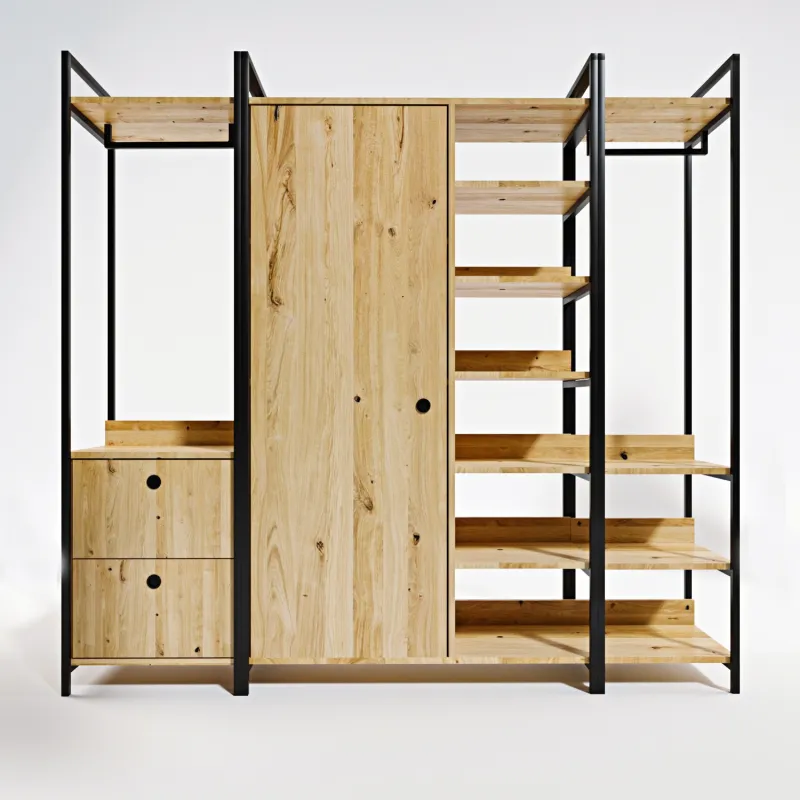 Dulap modern stil industrial culoare stejar Okan - L600  - 4