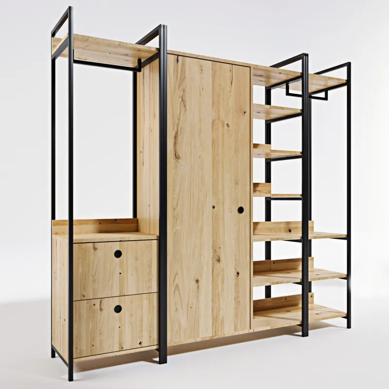 Dulap modern stil industrial culoare stejar Okan - L600  - 6