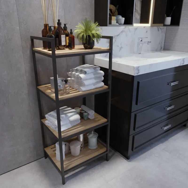 Raft baie culoare stejar 45 X 110 X 35 Stralsund L2039  - 1