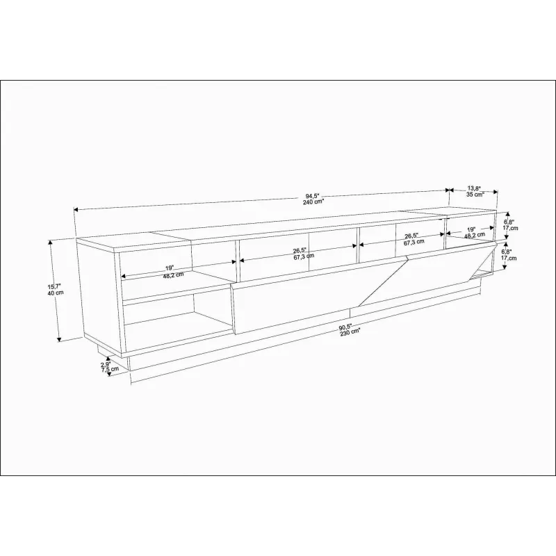 Comoda TV moderna Rhodes - Anthracite 240 X 37.1 X 47.4  - 5