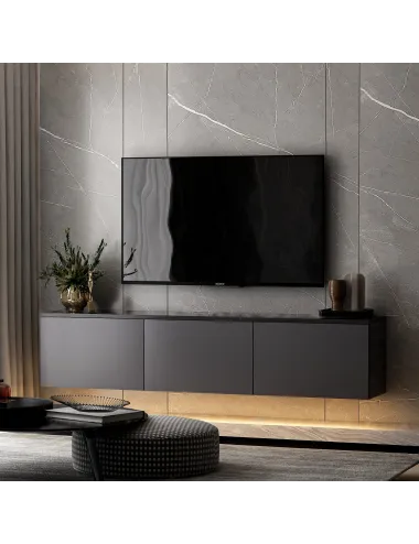 Comoda TV 160 X 35 X 32 Neon Illuminated - Anthracite  - 5