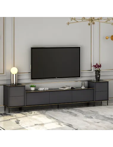 Comoda TV Stil Modern 180 X 45.2 X 35 Imaj - Anthracite - 2