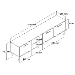 Comoda TV Culoare Stejar 180 X 53 X 35 Exxen - 1587  - 5