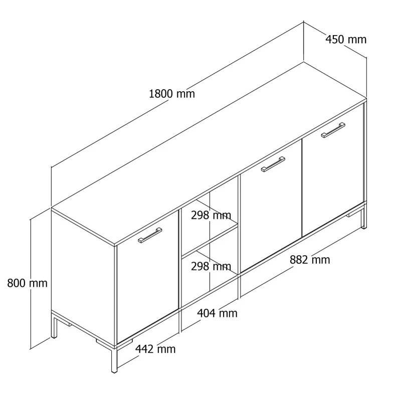 Dulap Living Culoare Stejar 180 X 80 X 45 Auriuora - 1636  - 5