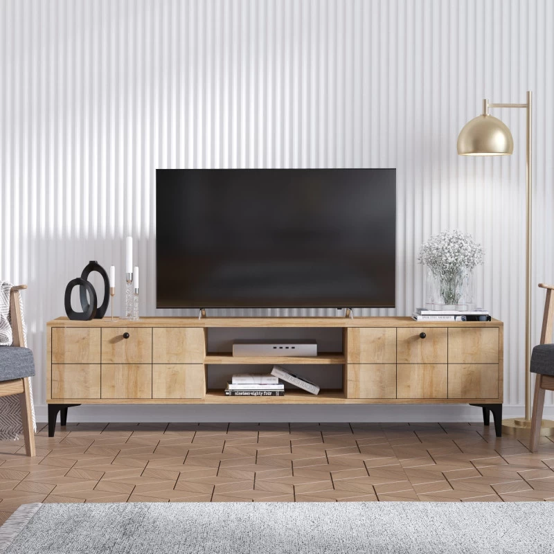 Comoda TV moderna Culoare Stejar 180 X 55 X 31 Hera  - 1