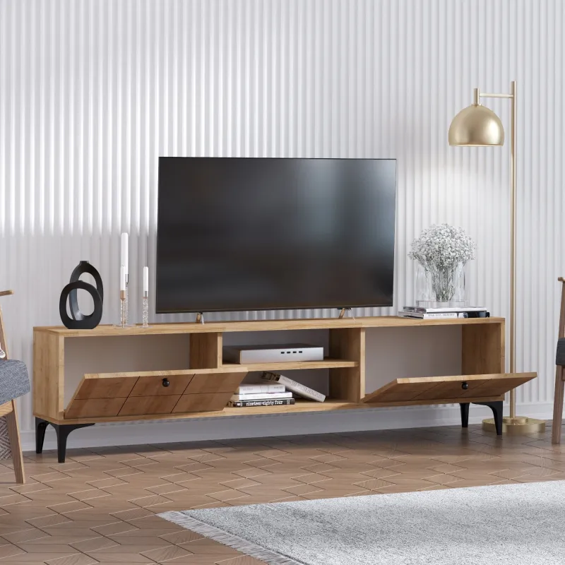 Comoda TV moderna Culoare Stejar 180 X 55 X 31 Hera  - 2