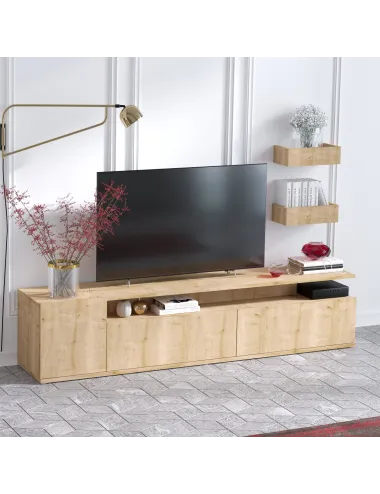 Comoda TV Moderna Culoare Stejar 180 X 45 X 35 Alika - 1