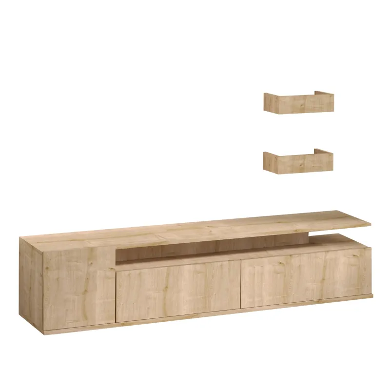 Comoda TV Moderna Culoare Stejar 180 X 45 X 35 Alika  - 3