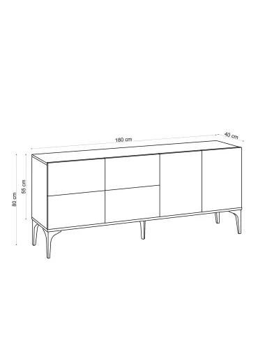 Dulap Living Laika - Sapphire Oak 180 X 80 X 40  - 5