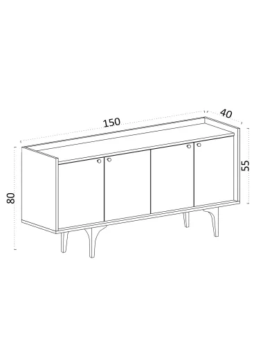 Dulap Living 150 X 80 X 40 Navi Culoare Stejar  - 5