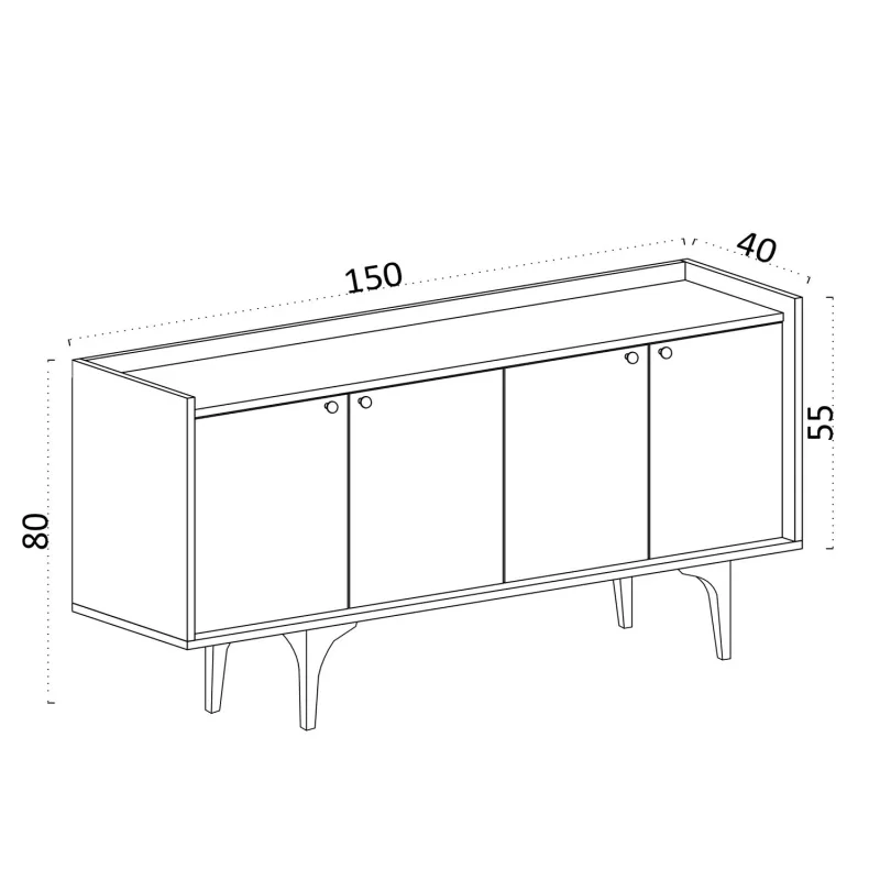 Dulap Living 150 X 80 X 40 Navi Culoare Stejar  - 5