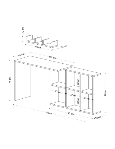 Birou culoare Stejar 74 X 145 X 45 - 2
