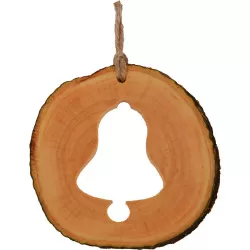 Glob de craciun - Clopotel din felie de lemn New Way Decor - 1