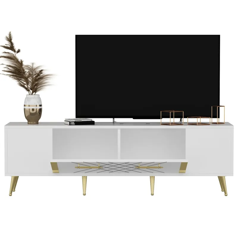 Comoda TV 150 X 48.2 X 35 Detas - White, Gold  - 5