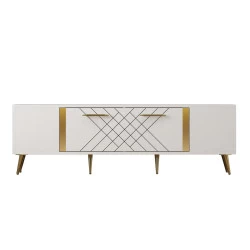 Comoda TV 150 X 48.2 X 35 Detas - White, Gold  - 6