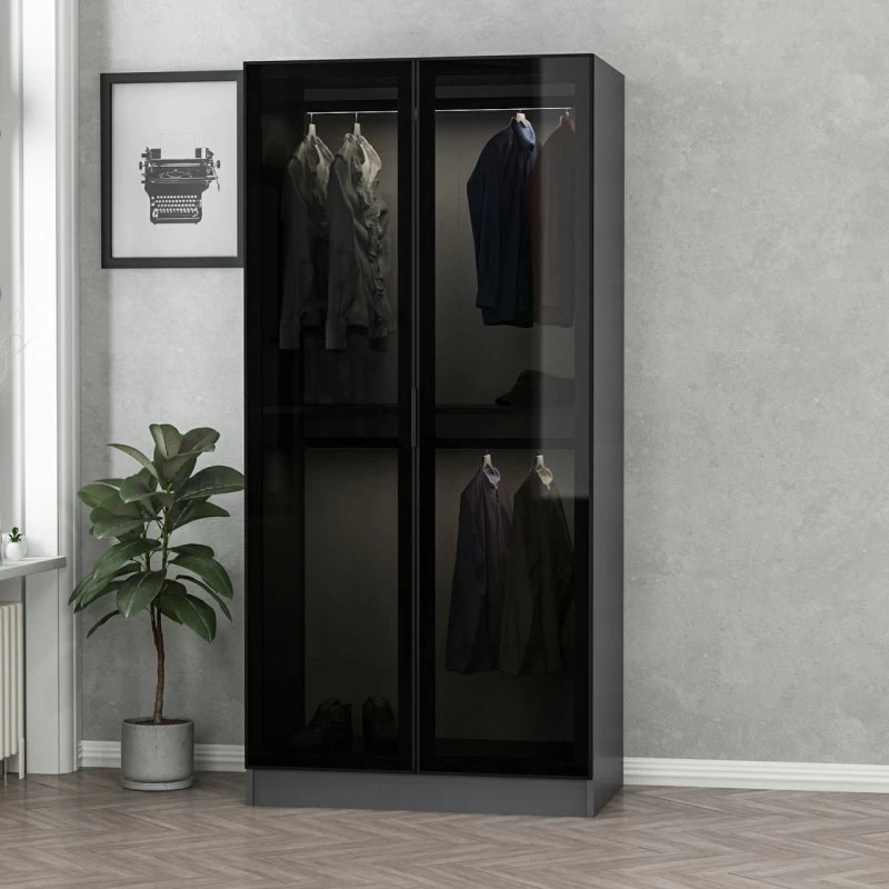 Dulap modern 90 X 210 X 52 Kale Glass Anthracite - 210  - 3