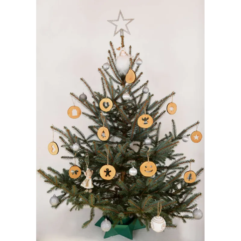 Decoratiune de craciun - Inimioara din felie de lemn New Way Decor  - 3