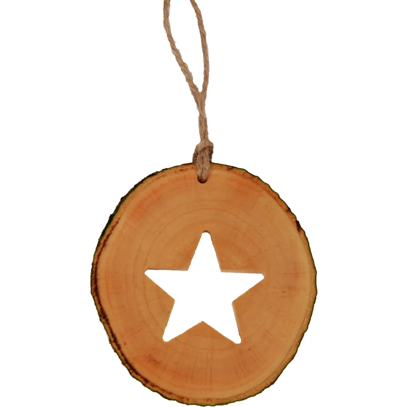 Decoratiune de craciun  - Steluta din felie de lemn New Way Decor  - 1